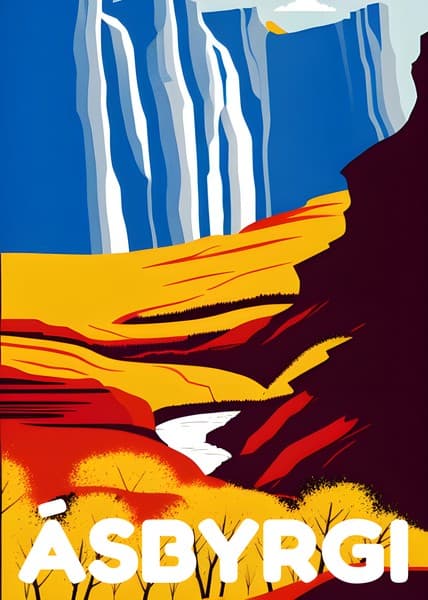 Ásbyrgi Iceland travel poster