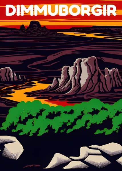 Dimmuborgir Iceland travel poster