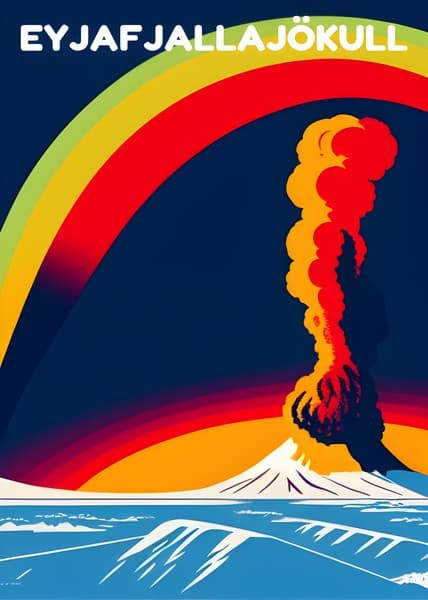 Eyjafjallajökull Iceland travel poster