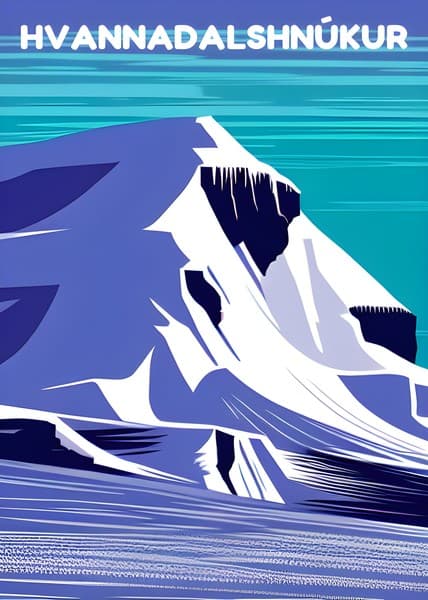 Hvannadalshnúkur Iceland travel poster