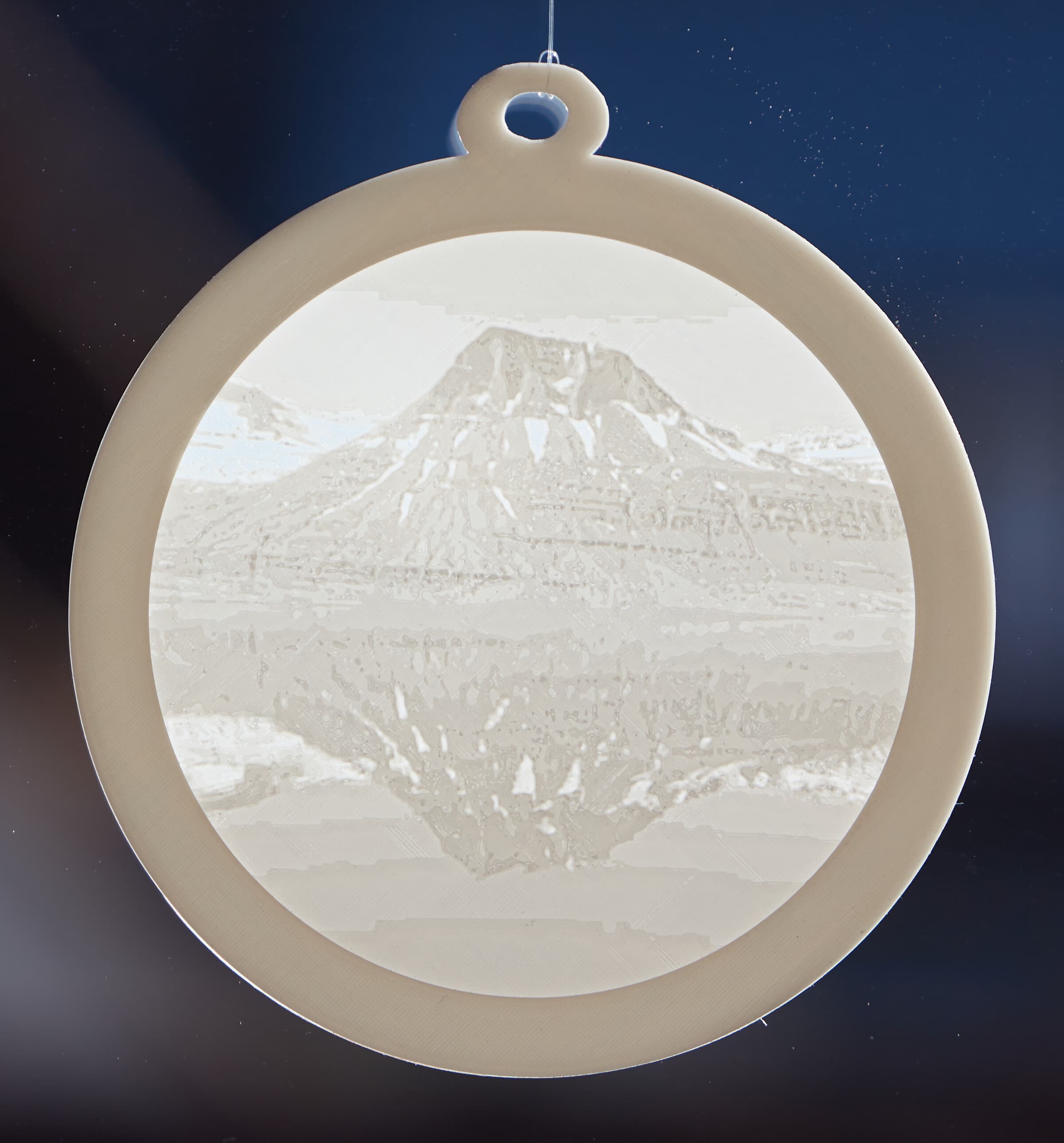 Hádegisfjall lithophane window art
