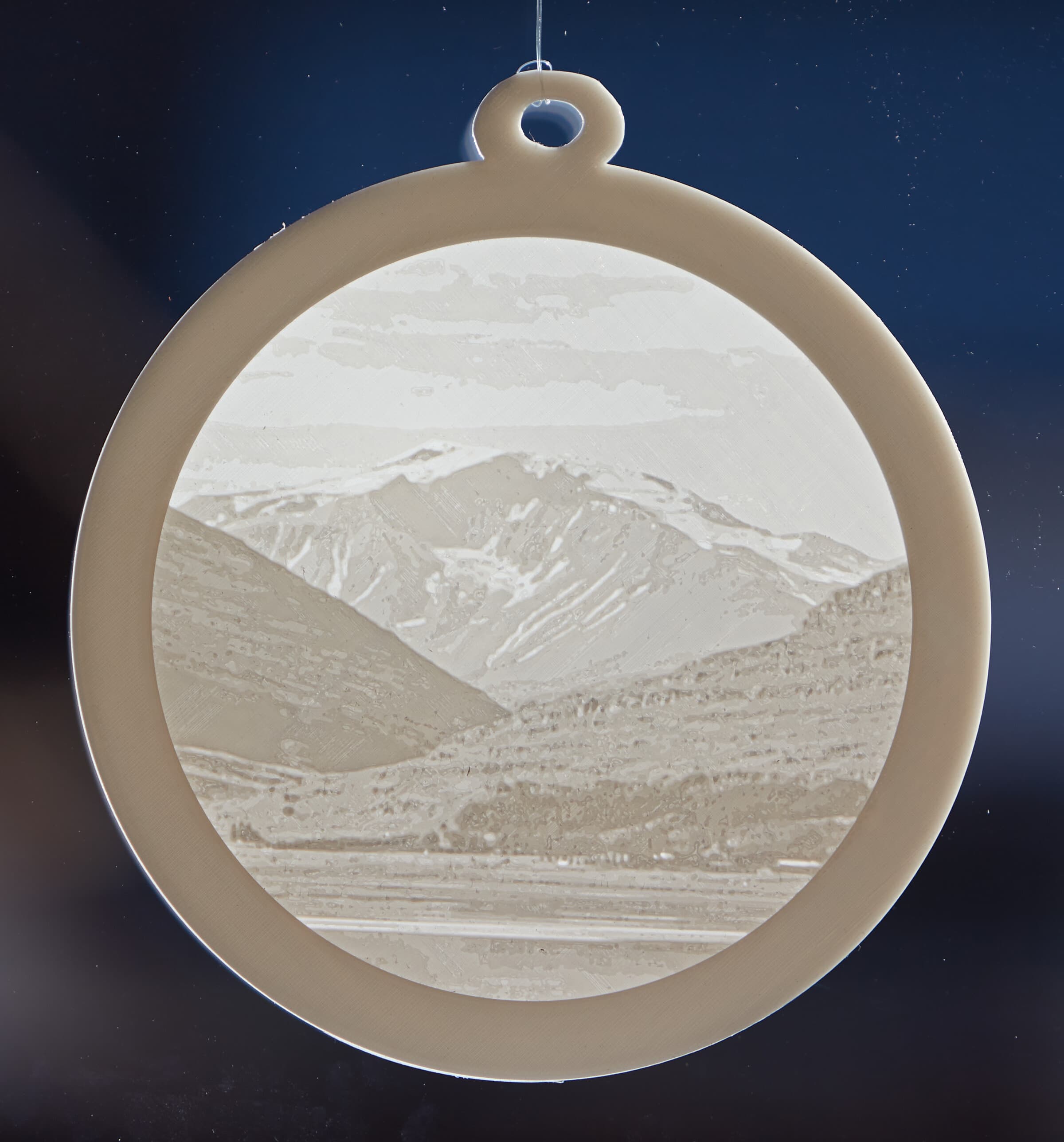 Snæfell lithophane window art